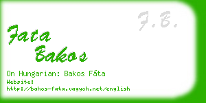 fata bakos business card